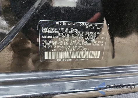 2020 Subaru Crosstrek Limited z USA, uszkodzony, nr VIN JF2GTANC6L8222855